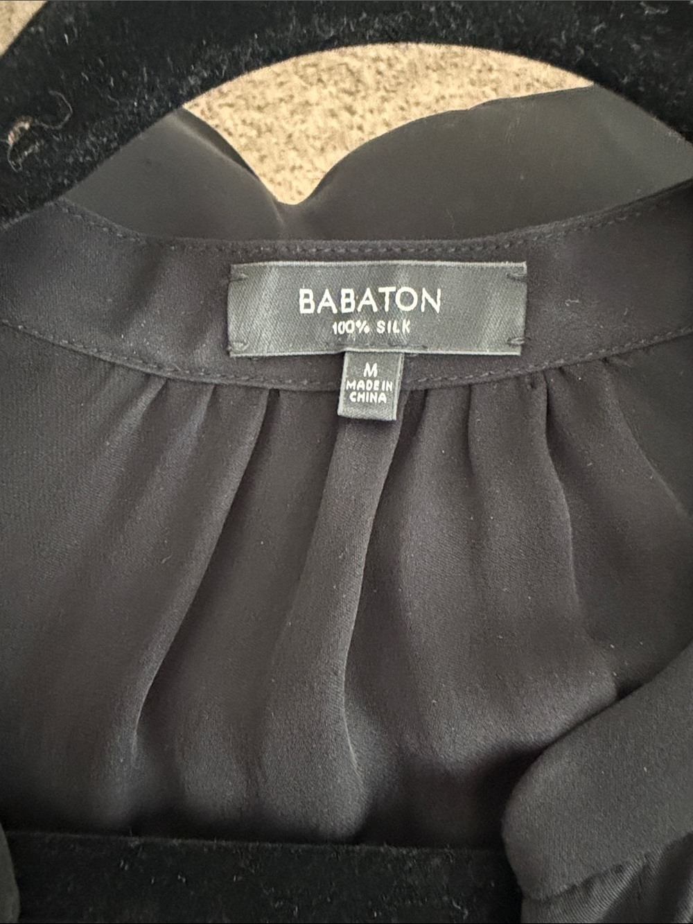 Babaton 100% Silk Black Long-Sleeve Drawstring Dress - Picture 2 of 4